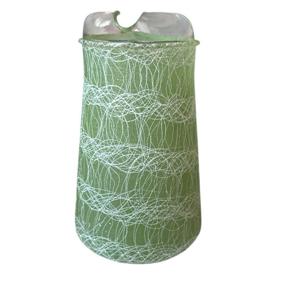 Vintage MCM Spaghetti String 8" Pitcher 4 Glass Set Pastels 1950’s Midcentury - Picture 2 of 3